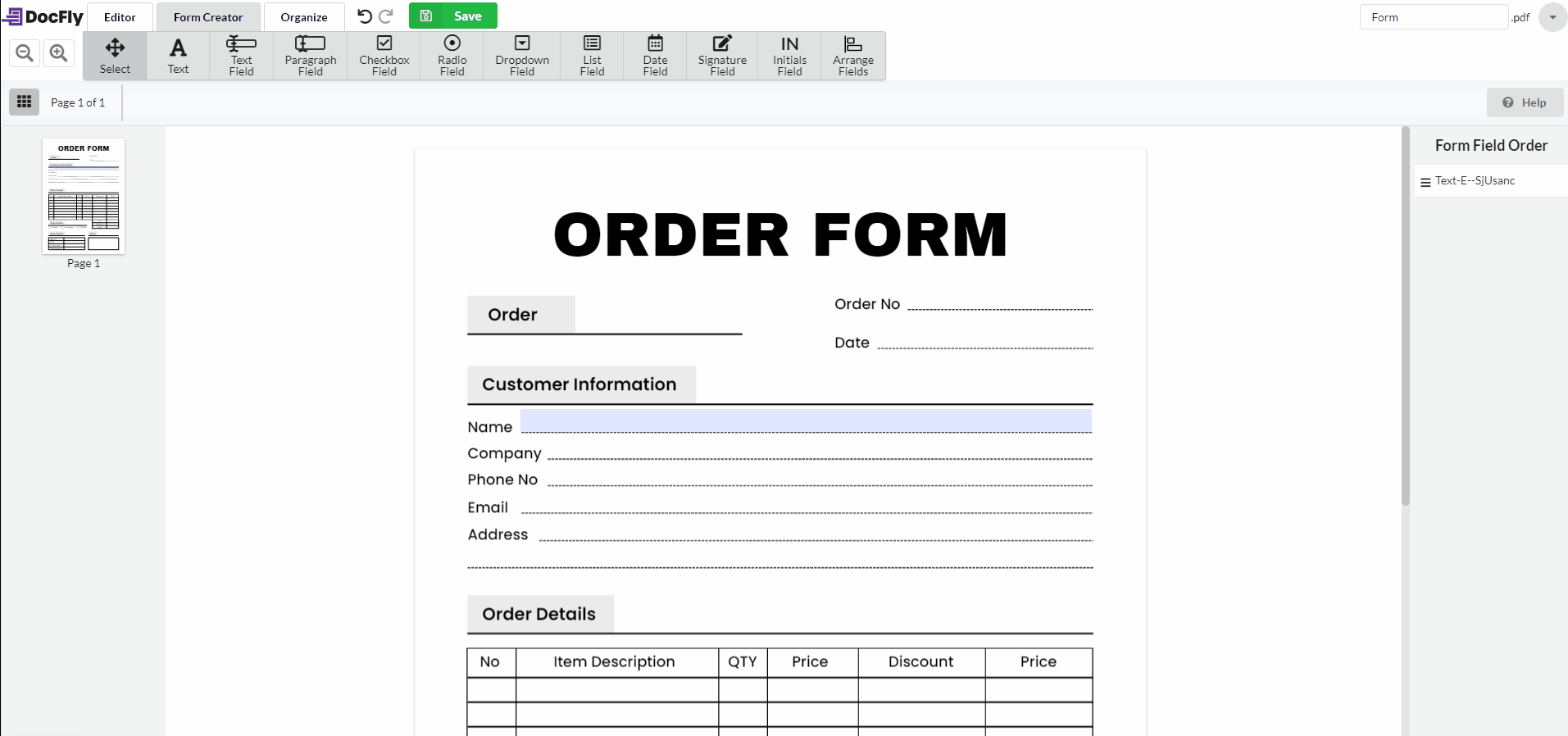 Step 2 Add Form Fields